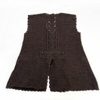 Ralph Lauren 282962053001 Häkel-Strickweste Damen Vintage-Braun Baumwolle Größe 3