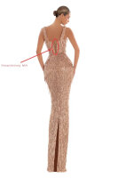 Albina Dyla Bronze Elegance Evening Dress, Womens Size 36, Cross Lacing Missing