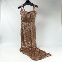Albina Dyla Bronze Elegance Evening Dress, Womens Size 36, Cross Lacing Missing