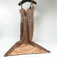 Albina Dyla Bronze Elegance Evening Dress, Womens Size 36, Cross Lacing Missing