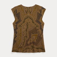 Ralph Lauren RRL Paisley-Twillbluse für Damen, Größe 1, Braun/Mehrfarbig, 282962050001