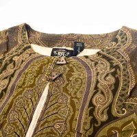 Ralph Lauren RRL Paisley-Twillbluse für Damen, Größe 2, Braun/Mehrfarbig, 282962050001