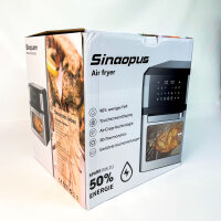 Sinaopus DH-1280, XXL Air Fryer, 12 L, 1800 W, 12 Programs, LED, Preheat, Keep Warm
