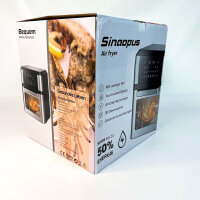 Sinaopus DH-1280, XXL Air Fryer, 12 L, 1800 W, 12 Programs, LED, Preheat, Keep Warm