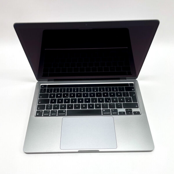 Apple MacBook Pro 13″ (2020), A2338, 16 GB/512 GB, Apple M1, Retina Display, QWERTY, macOS Sonoma 14.0, 106 Ladezyklen, mit Ladekabel
