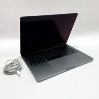 Apple MacBook Pro 13″ (2020), A2338, 16 GB/512 GB, Apple M1, Retina Display, QWERTY, macOS Sonoma 14.0, 106 Ladezyklen, mit Ladekabel
