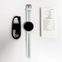Garmin Forerunner 55 GPS running watch, heart rate monitoring, Bluetooth, silicone strap, white