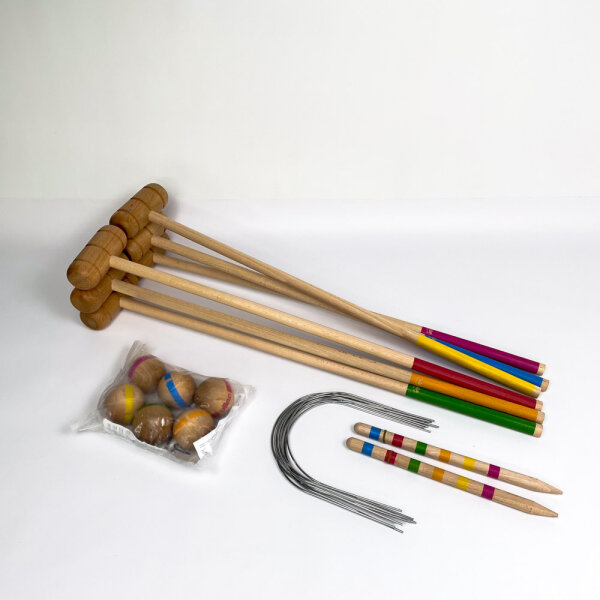 Vilac 4093B Croquet Set for 6 Players, Wood, with Carrying Bag