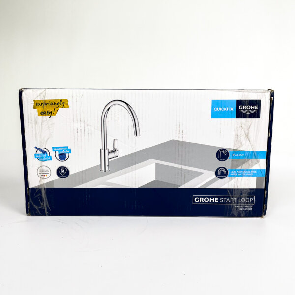 GROHE 30556000 Single-lever kitchen mixer tap, chrome, pull-out spout