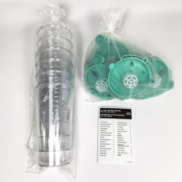36x Bemis 3000 ml Hi-Flow suction containers