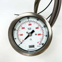 MB810 theme, Manometer, 0/400 BAR + PSI, AISI 316L