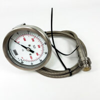 MB810 theme, Manometer, 0/400 BAR + PSI, AISI 316L