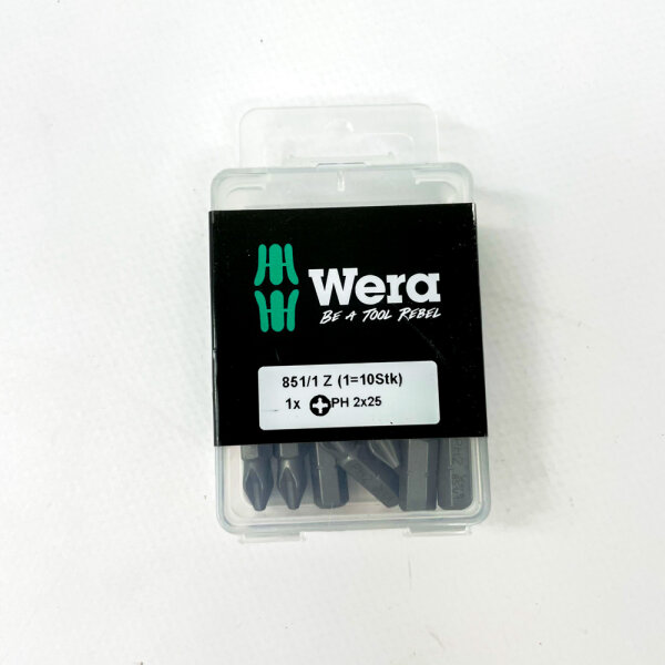Wera 851/1 Z PH Bits 10 x PH 2x25 (10 Stk) 05072401001