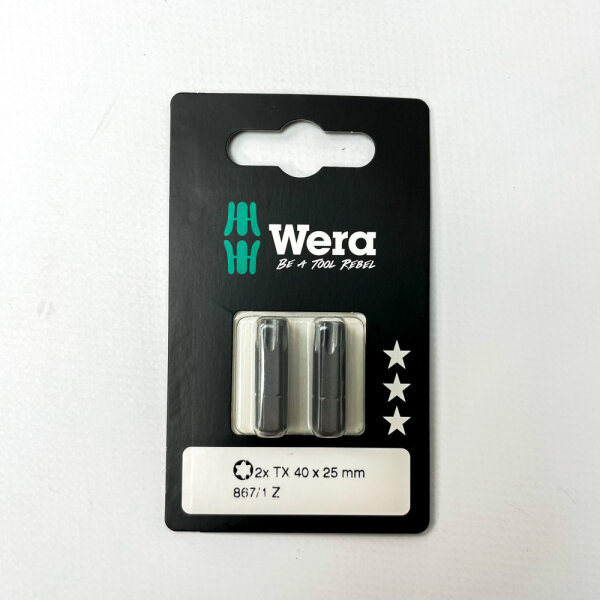 Wera 867/1 SB TORX Bits TX 40 x 25 mm 2-piece (05073317001)