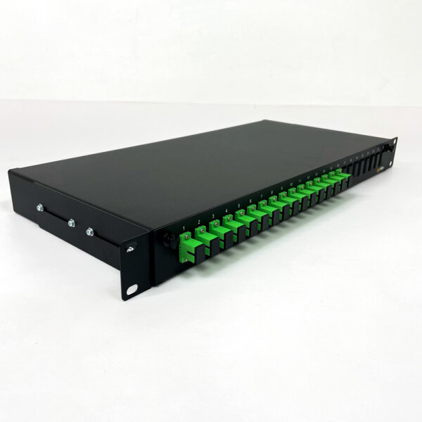 LightMax 1U PLC fiber optic splitter, 24 ports, rackmount