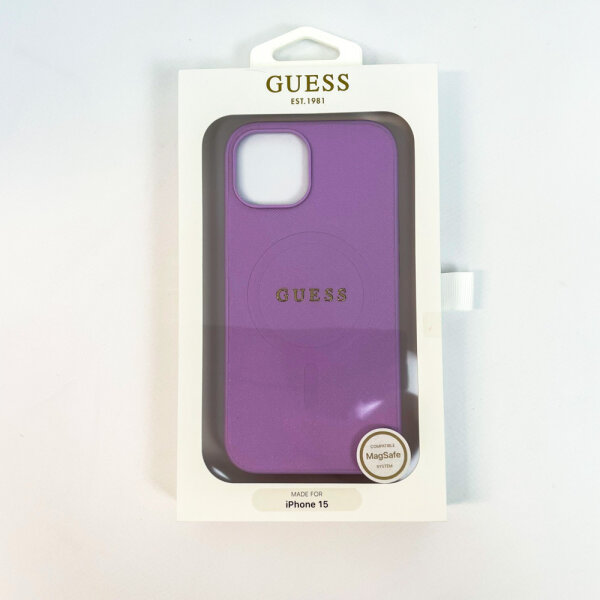 Guess Saffiano MagSafe Hardcase for Apple iPhone 15/14/13 6.1″, Purple, GUHMP15SPSAHMCU