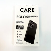 CARE by PanzerGlass Solo Vegan Leather Case for Samsung Galaxy S26 Ultra, Qi-compatible, Black, CR11421