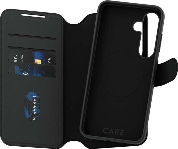 CARE by PanzerGlass Tango 2-in-1 Wallet Case for Samsung Galaxy S25, MagSafe, Black, CRRRFTWLG38388