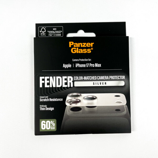 PanzerGlass PG12980 Camera Protector, Silver, for iPhone 17 Pro Max