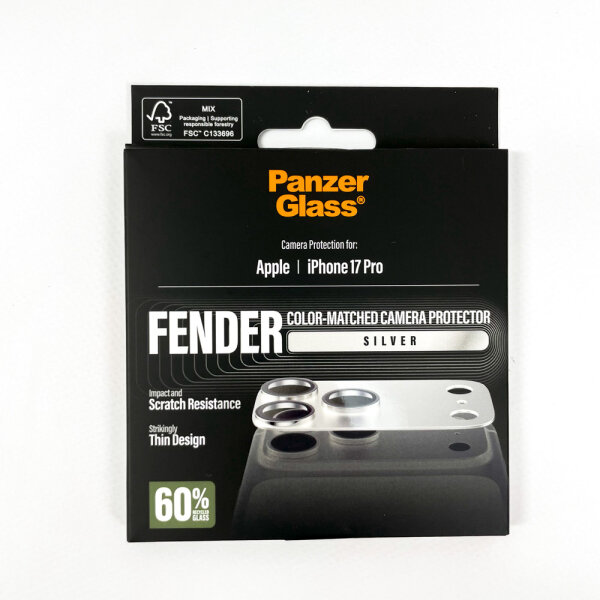 PanzerGlass Fender Camera Protector for iPhone 17 Pro, Silver, PG59749