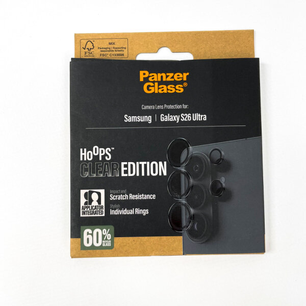 PanzerGlass Fender Hoops Optic Rings Camera Protector for Samsung Galaxy S26 Ultra, Transparent, PG34551