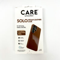CARE by PanzerGlass Solo Vegan Leather Case for Samsung Galaxy S26 Ultra, Qi-compatible, Brown, CR83549