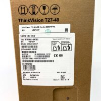 Lenovo ThinkVision T27-40 Monitor, 27 Zoll, Full HD 1920 x 1080 Pixel, 4 ms, 120 Hz