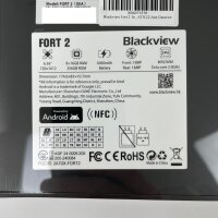 Blackview FORT 2 Smartphone, 6,56 Zoll, 8+16 GB RAM/256 GB, 5000 mAh, 13MP Front, 16MP Rear, NFC, Schwarz