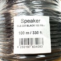 Cordial CLS 225 FRNC 100m Lautsprecherkabel, 2 x 2,5 mm², Schwarz,  CLS225BLACK100-FRNC