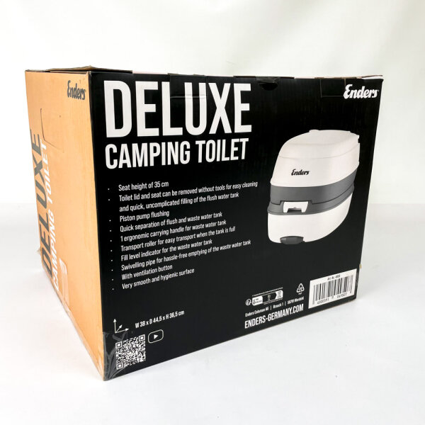 Enders DELUXE Campingtoilette, mobiles WC, 35 cm, B 38 × T 44,5 × H 36,5 cm, 4950