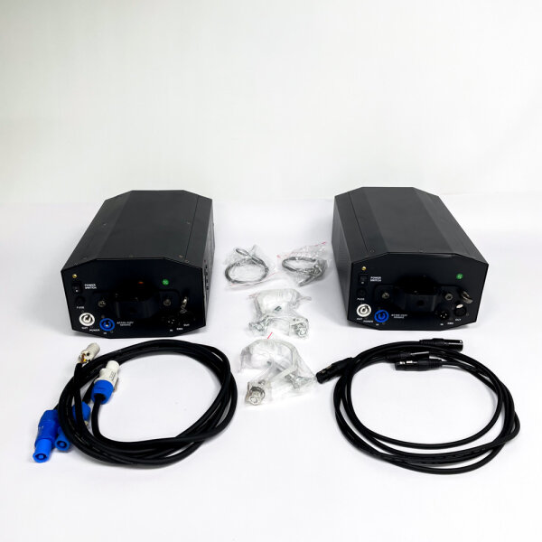 2x DiGidot ES-L29 RGB DMX Winch (cable connector defective) – Kinetic stage lighting – incl. cable & accessories