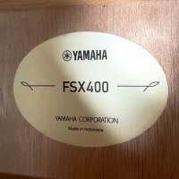 YAMAHA FSX400, electric-acoustic guitar, 6-string, compact concert body, 25-inch scale length, narrow string spacing, scalloped bracing, System-66 preamp, natural satin finish, VEX6790