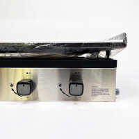 Bighorn SRGG41620, 4-burner gas griddle, 9.6 kW, 71 × 39.5 cm enamelled cast iron plate, integrated ignition, intuitive operation