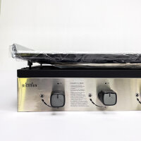 Bighorn SRGG41620, 4-burner gas griddle, 9.6 kW, 71 × 39.5 cm enamelled cast iron plate, integrated ignition, intuitive operation