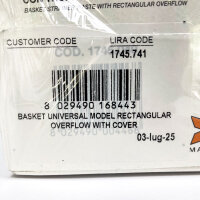 LIRA Piletta Basket sink strainer basket valve with rectangular overflow, 3½″ x 1½″ 1745.741