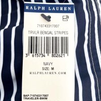 Polo Ralph Lauren 710743317007 Traveler Bengal-Stripe Swim Shorts, Size M, Mens, Navy Blue/White