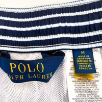 Polo Ralph Lauren 710743317007 Traveler Bengal-Stripe Swim Shorts, Size M, Mens, Navy Blue/White