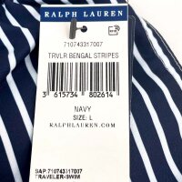 Polo Ralph Lauren 710743317007 Traveler Bengal-Stripe Badeshorts, Größe L, Herren, Marineblau/Weiß