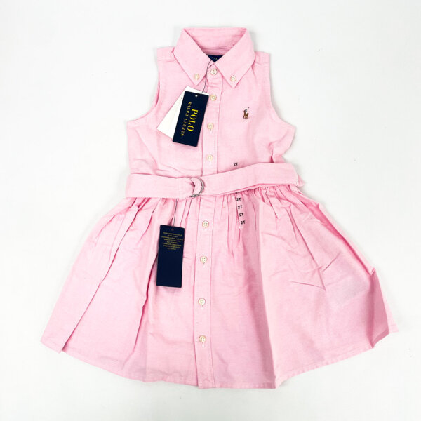 Polo Ralph Lauren, 313934188002, Oxford ärmelloses Freizeitkleid, für Mädchen, Größe 2, Bath Pink