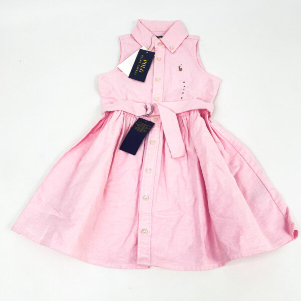 Polo Ralph Lauren 313934188002 Oxford sleeveless casual dress Bath Pink size 4