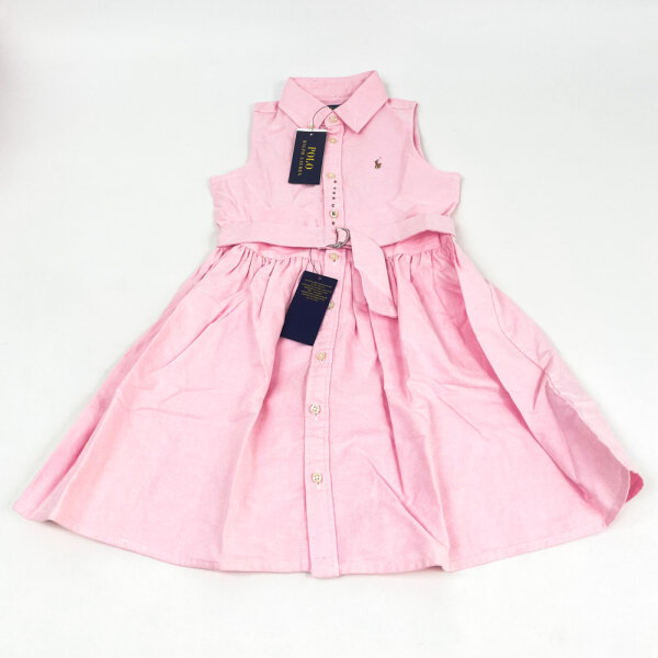Polo Ralph Lauren 313934188002 Oxford sleeveless casual dress for girls size 6 Bath Pink