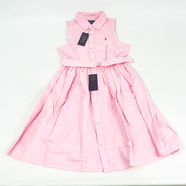 Polo Ralph Lauren 313934188002 Oxford sleeveless casual dress for girls size 12 Bath Pink