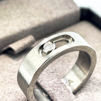 Messika Move Titanium Naturel PM Ring, Size 54, Mens, Titanium, 0.05 ct Diamond, 07166-TN