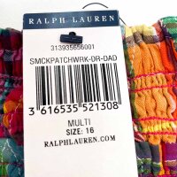 Polo Ralph Lauren 313935656001 Dress Smocked Patchwork Cotton Madras Girls Size 16 Multicolor
