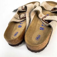 Birkenstock Arizona Weichbettung Pantolette, Veloursleder, Taupe, EU 43, 0951301