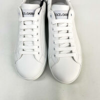 Dolce & Gabbana Sneakers Bassa Vitello Nappato, Mens, White, EU 43, CS1772A106580001