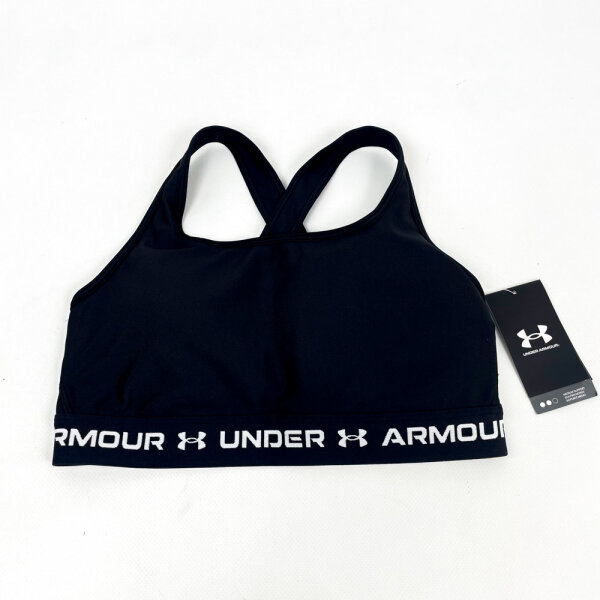 Under Armour 1361034-006 Sports Bra Crossback Mid Womens L Black
