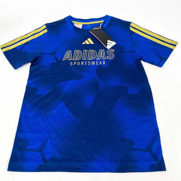 adidas JD0499 T-Shirt House of Tiro Colors of Football Kinder Blau Größe 152