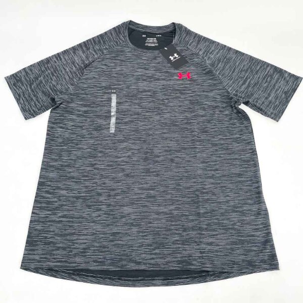 Under Armour 1382796-002 UA Tech Textured T-Shirt Mens Size L Black/Red