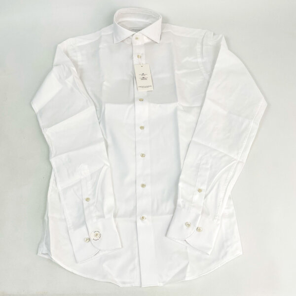 Profuomo Twill Shirt Extra Long Sleeves, Mens, Size 37, White, PP2H00011A